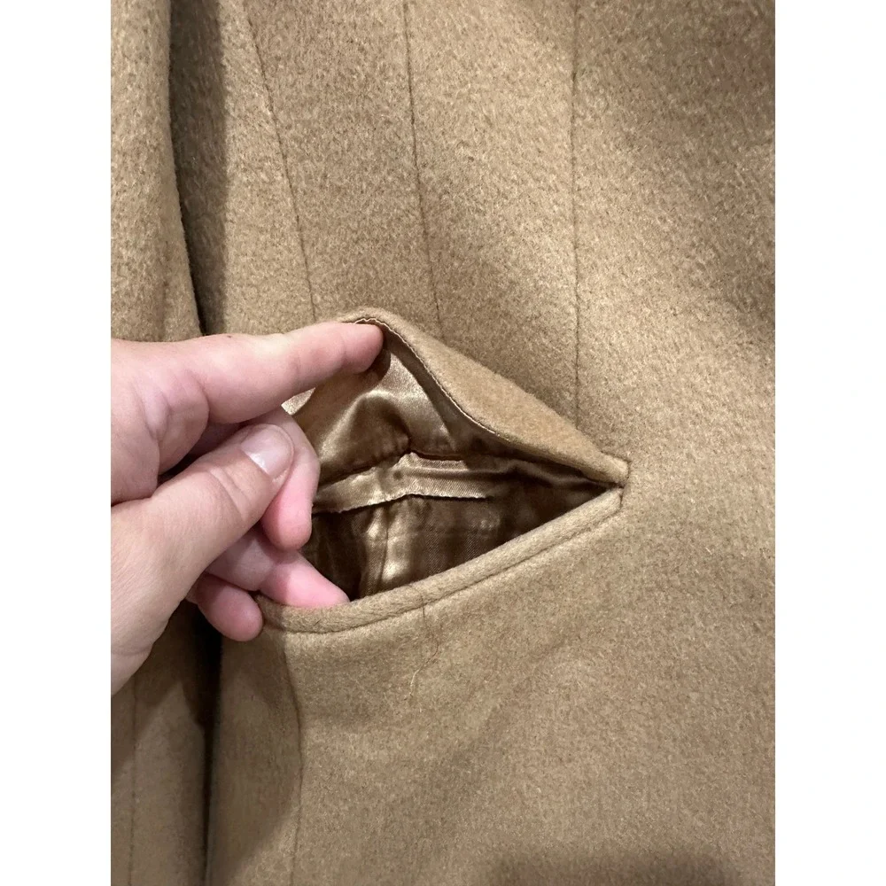 Michael Kors Collection Camel Hair Blazer Italy Tan Peaked Lapel KDL808A 6
